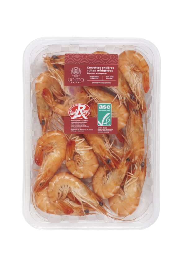 Crevettes cuites 40/60 LABEL ROUGE (taille : moyen) - 250g – Image 1