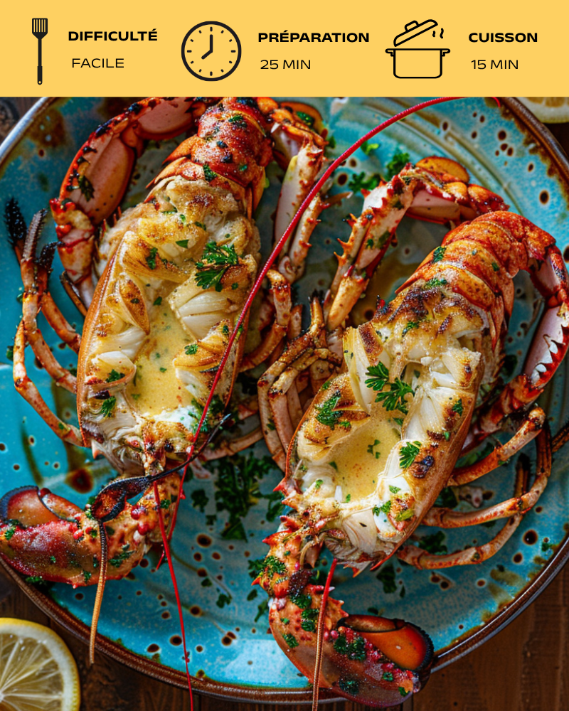 Langouste grillée au beurre citronné