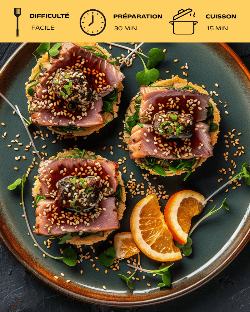 Tataki en tarte et tomates