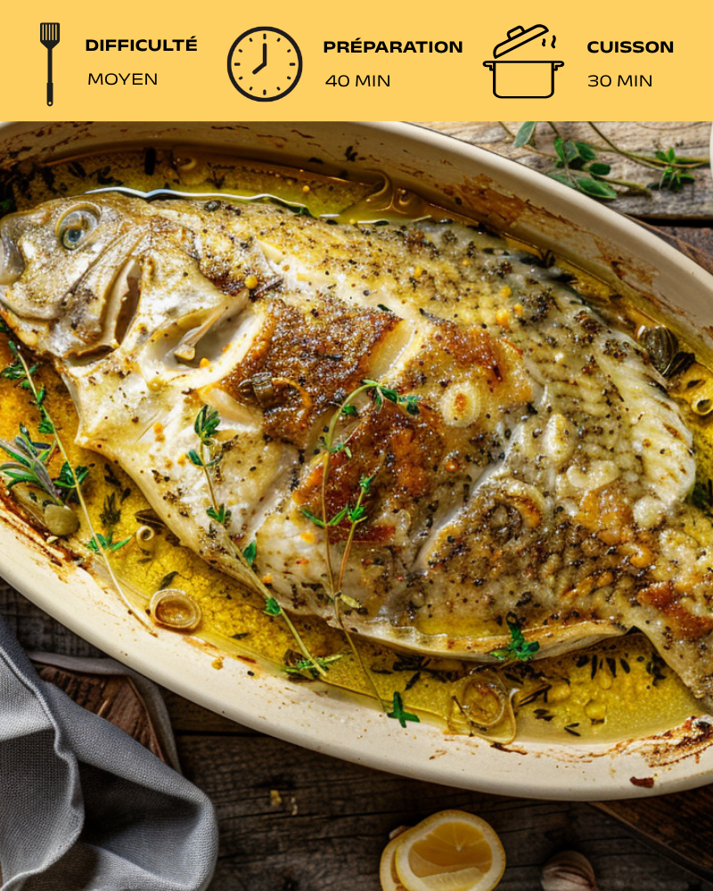 Turbot au four et beurre blanc